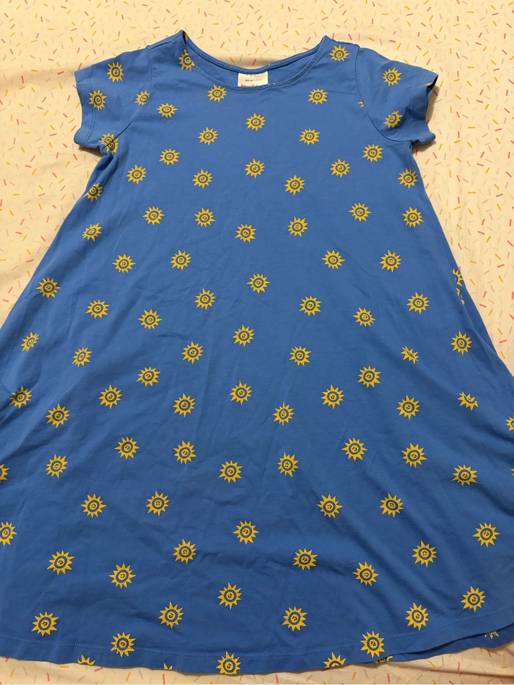 Hanna Andersson Blue Dress with Yellow Sun Print - Picture 1 of 3